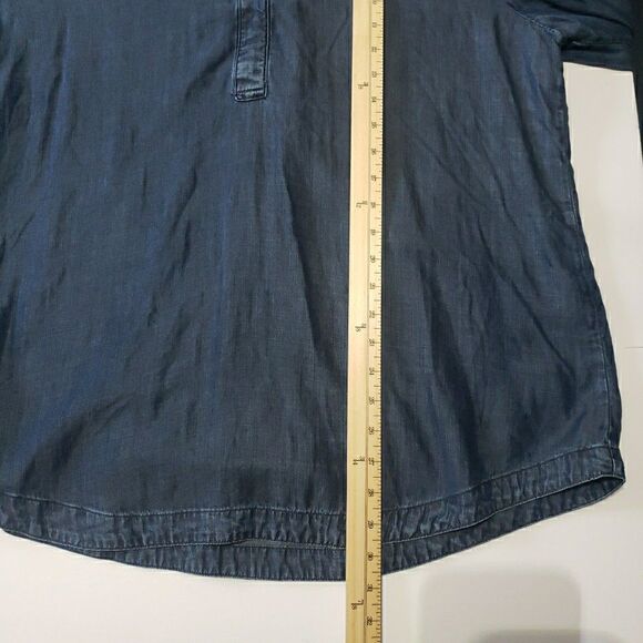 Chico's Medium Wash Long Sleeve Collared V-Neck Denim Blouse Size 3 US XL 16/18 - Picture 7 of 8